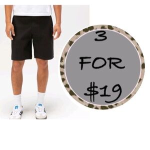 3/$19 RSQ Mens Mid Length Black Chino Shorts